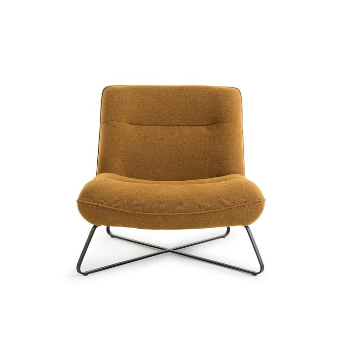 Кресло с обивкой из рогожки Helma желтого цвета - купить Интерьерные кресла по цене 85470.0