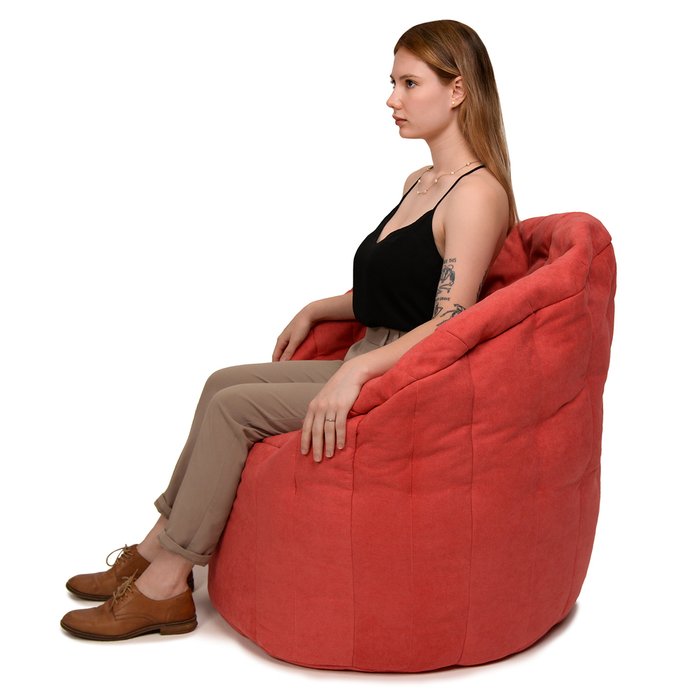 Кресло пенек Австралия кораллового цвета - лучшие Бескаркасная мебель в INMYROOM
