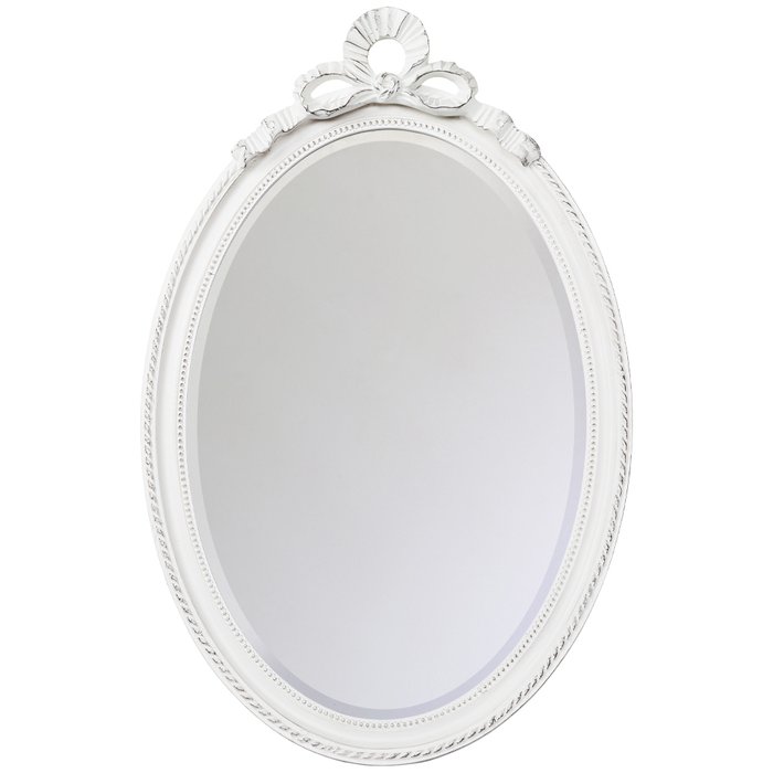 Зеркало настенное Полин в раме белого цвета с эффектом патины