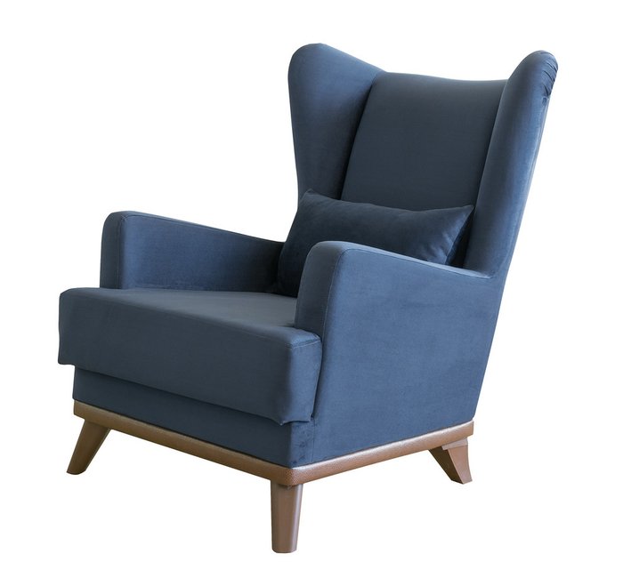 Кресло Оскар в обивке из велюра синего цвета - лучшие Интерьерные кресла в INMYROOM
