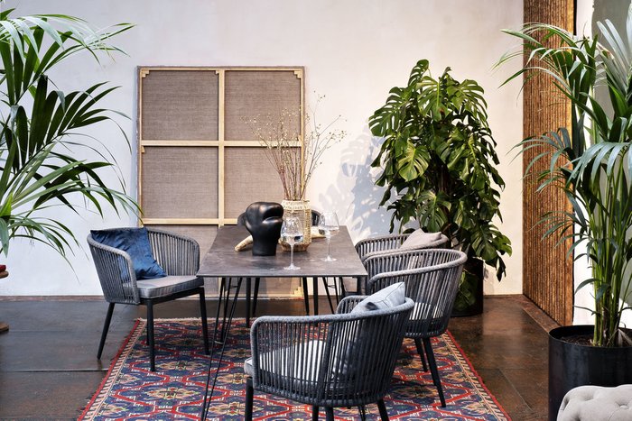 Обеденный  стол Руссо цвета серый гранит - лучшие Садовые столы в INMYROOM