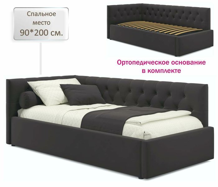 Кровать Afelia 90х200 коричневого цвета с ортопедическим основанием - купить Кровати для спальни по цене 25000.0