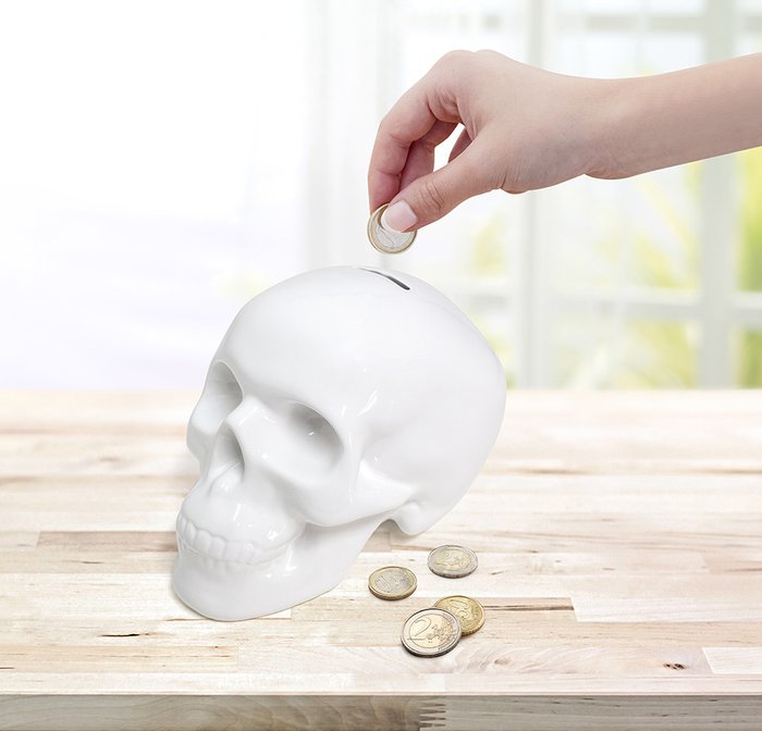 Копилка керамическая Balvi skully белая - купить Декоративные предметы по цене 890.0
