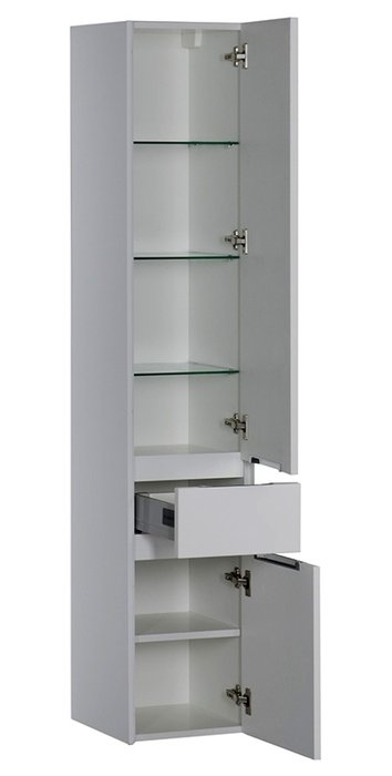 Шкаф-пенал Латина белого цвета - купить Пеналы для ванной комнаты по цене 49672.0