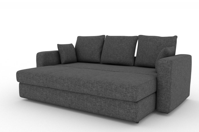 Прямой диван-кровать Liverpool темно-серого цвета - купить Прямые диваны по цене 15500.0
