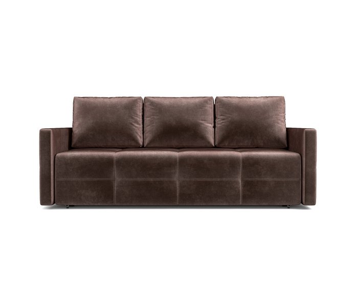 Прямой диван-кровать Марсель 2 серо-коричневого цвета - купить Прямые диваны по цене 37690.0