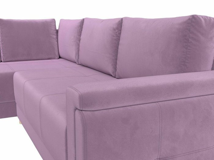 Угловой диван-кровать Лига 024 сиреневого цвета левый угол - лучшие Угловые диваны в INMYROOM
