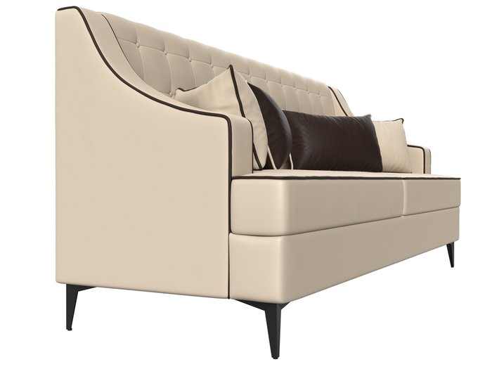 Прямой диван Марк бежевого цвета (экокожа) - лучшие Прямые диваны в INMYROOM