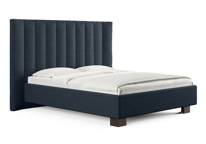 Кровать Barbara 180х200 (кашемир) темно-синего цвета без подъемного цвета
