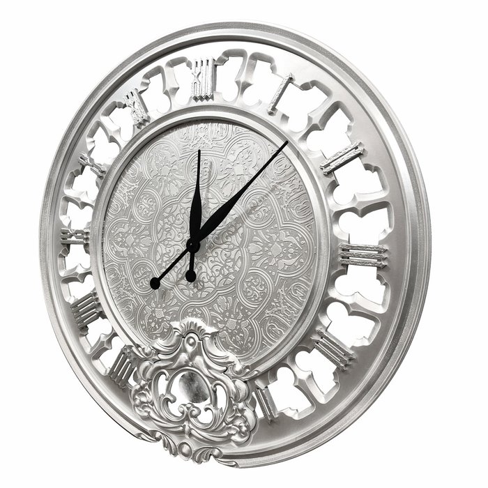 Настенные часы Fago серебристого цвета - лучшие Часы в INMYROOM