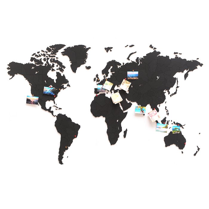 Пазл «карта мира» черная 150х90 см new - лучшие Декор стен в INMYROOM