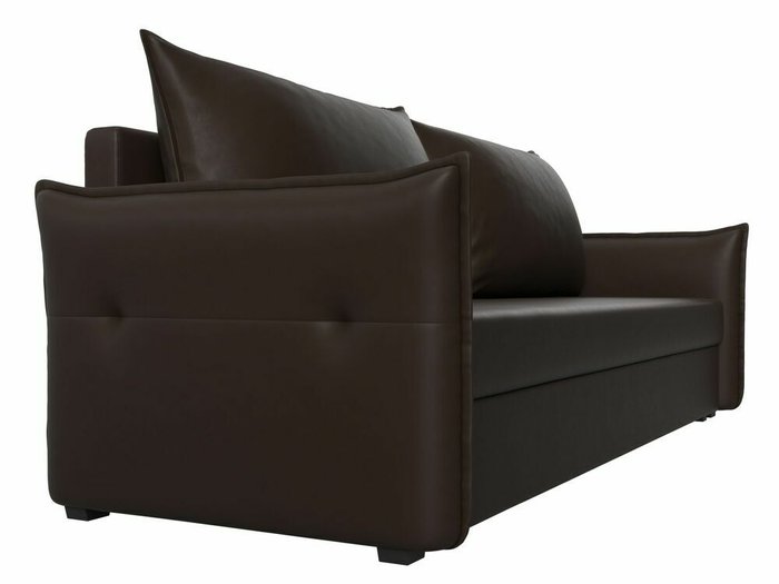 Диван-кровать Лига 004 темно-коричневого цвета (экокожа) - лучшие Прямые диваны в INMYROOM