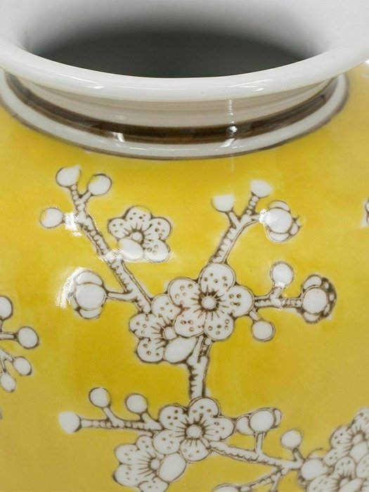 Фарфоровая ваза H27 желто-белого цвета - лучшие Вазы  в INMYROOM