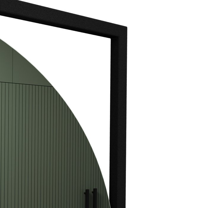 Дизайнерское настенное большое зеркало Kvaden XL в полный рост в металлической раме черного цвета - лучшие Настенные зеркала в INMYROOM