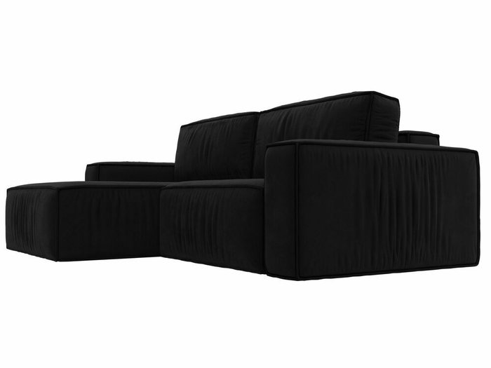 Угловой диван-кровать Прага классик черного цвета левый угол - лучшие Угловые диваны в INMYROOM