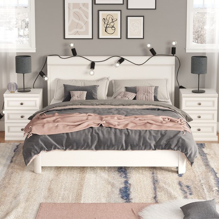 Кровать Белладжио 160х200 белого цвета - купить Кровати для спальни по цене 40800.0