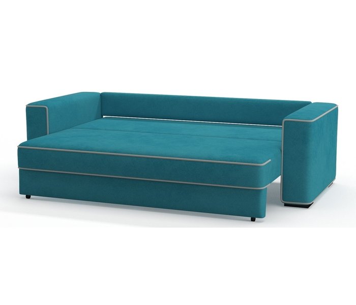 Диван-кровать Аваллон в обивке из велюра голубого цвета - лучшие Прямые диваны в INMYROOM