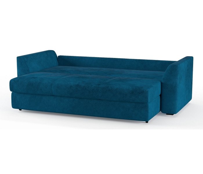 Диван-кровать Ла-Рошель в обивке из велюра синего цвета - лучшие Прямые диваны в INMYROOM
