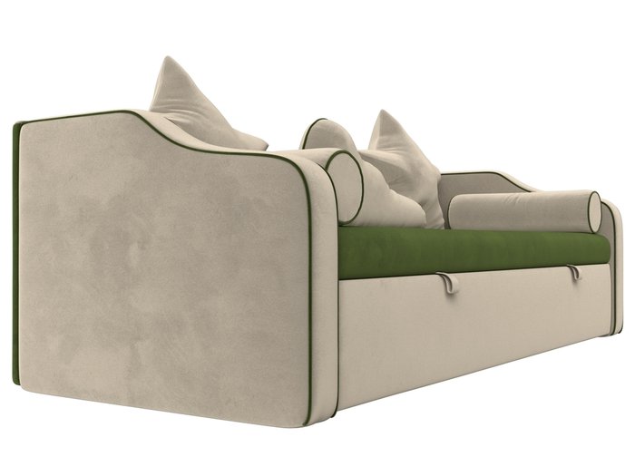 Прямой диван-кровать Рико бежево-зеленого цвета - лучшие Прямые диваны в INMYROOM