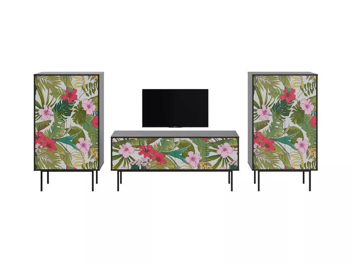 Композиция Boho Color 5 черного цвета на металлических ножках Композиция Boho Color 5 черного цвета на металлических ножках