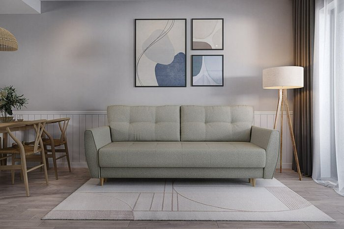 Прямой диван-кровать Raud бежевого цвета - купить Прямые диваны по цене 54400.0
