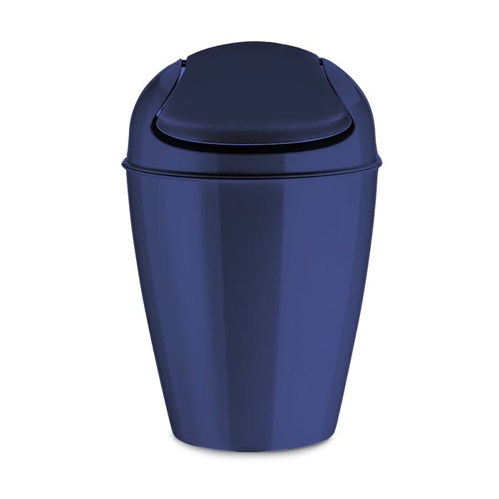 Корзина для мусора с крышкой Del синего цвета