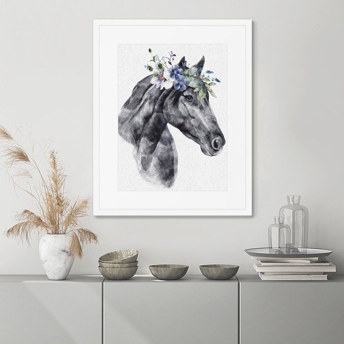 Репродукция картины в раме Graceful horse - лучшие Картины в INMYROOM