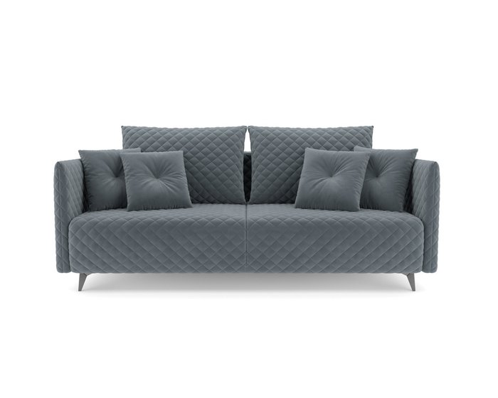 Прямой диван-кровать Вашингтон серо-синего цвета - купить Прямые диваны по цене 43690.0