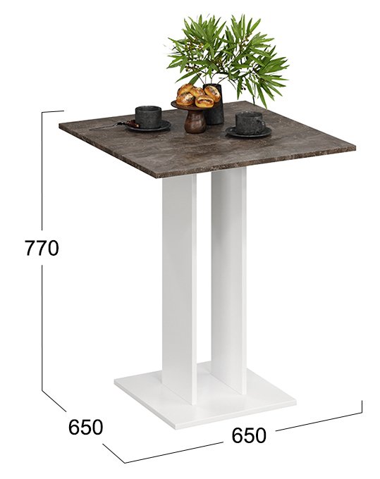 Обеденный стол Анкона бело-коричневого цвета - купить Обеденные столы по цене 11.0