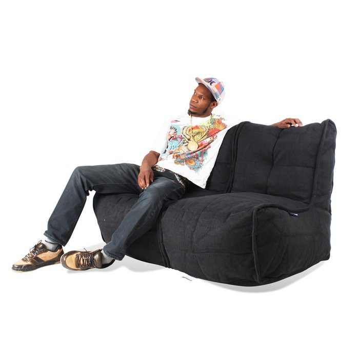 Бескаркасный диван Ambient Lounge Twin Couch - Black Sapphire (черный цвет) - купить Бескаркасная мебель по цене 19990.0
