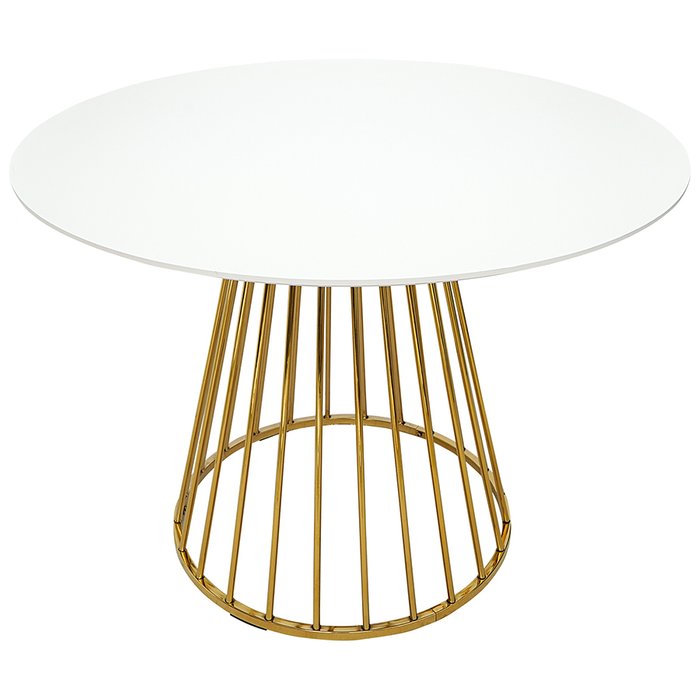 Стол обеденный Tyra бело-золотого цвета - лучшие Обеденные столы в INMYROOM