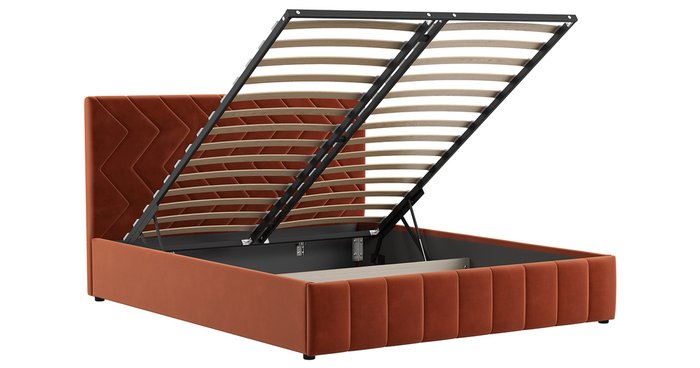 Кровать с подъемным механизмом Милана 160х200 кирпично-коричневого цвета - лучшие Кровати для спальни в INMYROOM