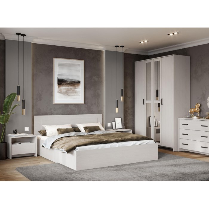 Кровать Taika 160х200 светло-бежевого цвета без подъемного механизма - лучшие Кровати для спальни в INMYROOM
