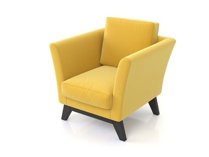 Кресло Дублин с ножками из массива сосны и обивкой из желтого велюра - купить Интерьерные кресла по цене 19990.0