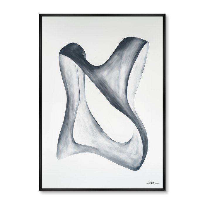 Репродукция картины Streamlined shape in white and grey, 2024г.
