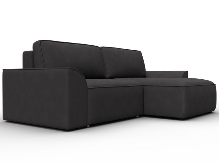 Угловой диван-кровать Лига-048 темно-серого цвета (замша) - лучшие Угловые диваны в INMYROOM Угловой диван-кровать Лига-048 темно-серого цвета (замша) - лучшие Угловые диваны в INMYROOM