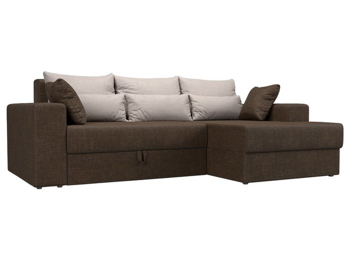 Угловой диван-кровать Мэдисон коричневого цвета правый угол