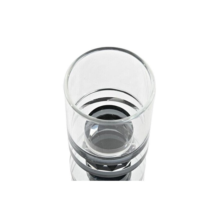 Подсвечник DKD Home Decor Синий Чёрный Стеклянный 6 x 6 x 16 cm - лучшие Подсвечники в INMYROOM