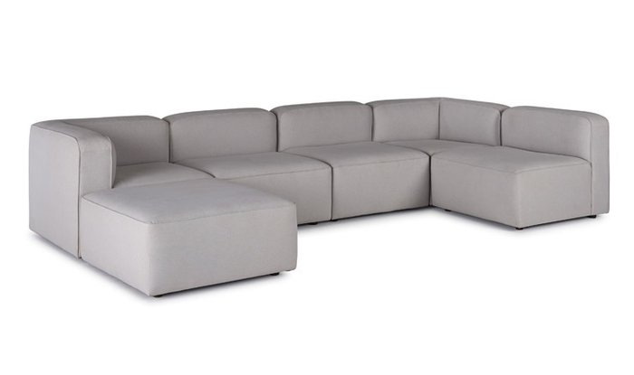 Модульный п-образный угловой диван серого цвета - лучшие Угловые диваны в INMYROOM