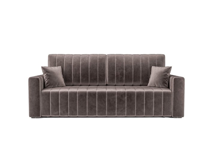 Прямой диван-кровать Лондон серо-коричневого цвета - купить Прямые диваны по цене 36790.0