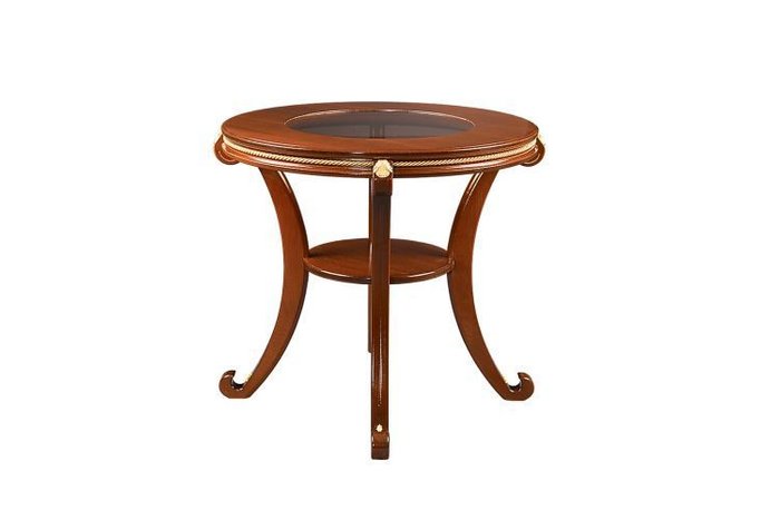 Стол кофейный Глория коричневого цвета со вставкой из стекла - купить Кофейные столики по цене 11145.0