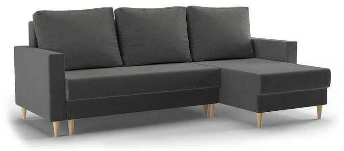 Угловой диван-кровать Чарли темно-серого цвета Угловой диван-кровать Чарли темно-серого цвета