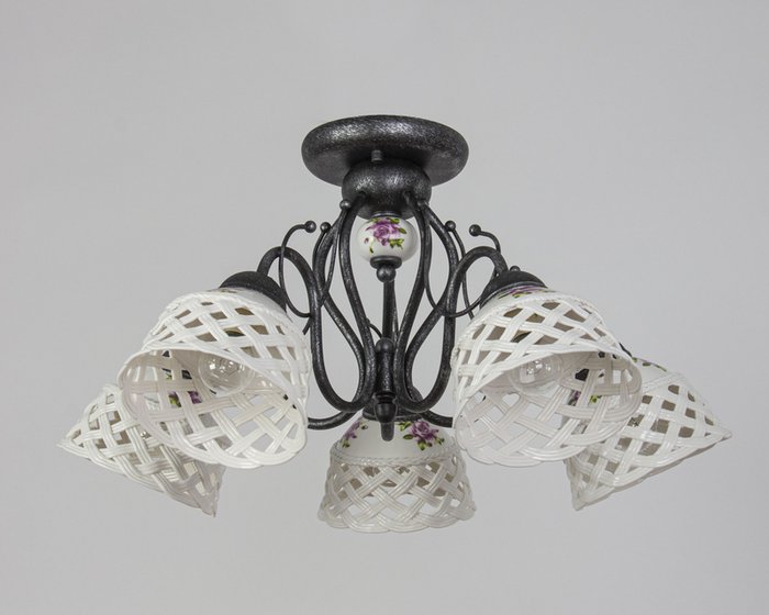 Потолочная люстра Emilia MDK9365/5BBlack (керамика, цвет белый) - купить Потолочные люстры по цене 11514.0
