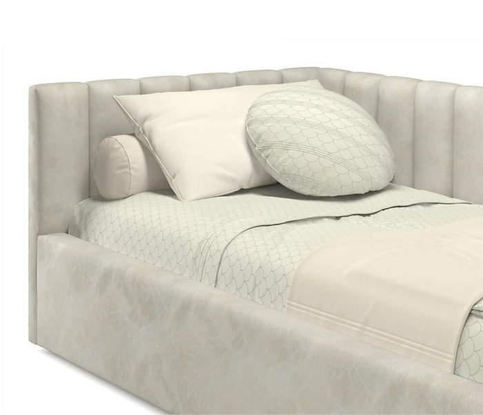 Кровать Milena 90х200 кремового цвета - купить Кровати для спальни по цене 19990.0