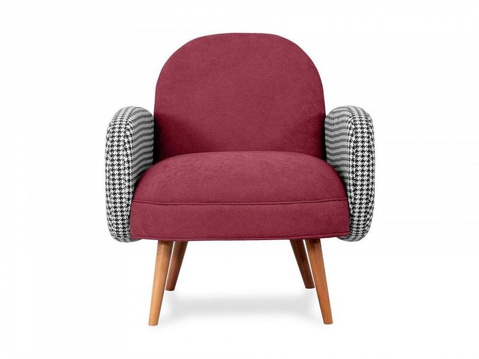 Кресло Bordo бордового цвета с коричневыми ножками  - купить Интерьерные кресла по цене 38100.0