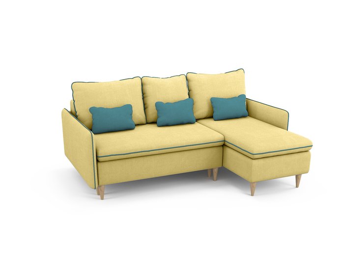 Угловой  Диван-кровать Ron правый желтого цвета - лучшие Угловые диваны в INMYROOM