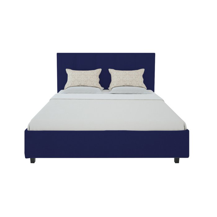 Кровать Royal Black Велюр Синий 140х200 - лучшие Кровати для спальни в INMYROOM