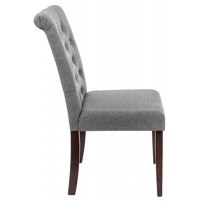 Стул Amelia dark walnut fabric grey серого цвета - лучшие Обеденные стулья в INMYROOM