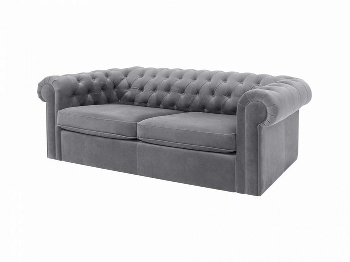 Диван Chesterfield серого цвета - купить Прямые диваны по цене 87750.0