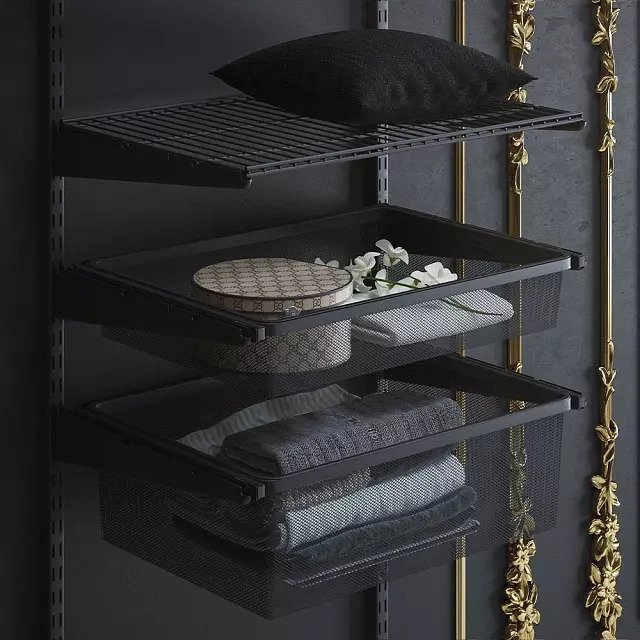 Проволочная полка 60x41 черного цвета - купить Комплектующие для гардеробных систем по цене 825 Проволочная полка 60x41 черного цвета - купить Комплектующие для гардеробных систем по цене 825